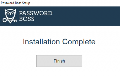 finish installing password boss