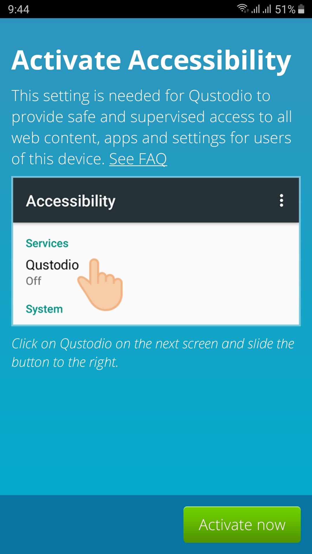 qustodio activate accessibility